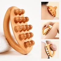 Wooden Massage Tool,14 Beads Wood Gua Sha Massage Waist Leg Body Meridian Scraping,SPA Therapy Anti Cellulite Relaxation Tool