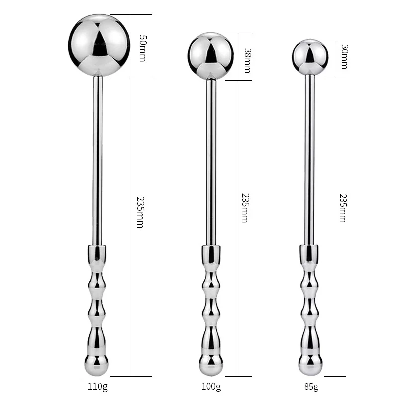 S/M/L Metal Anal Plug Wand Ball Handle Anus Dilator Vaginal Prostate Massager Stimulation Stainless Steel Anal Beads Butt Plug