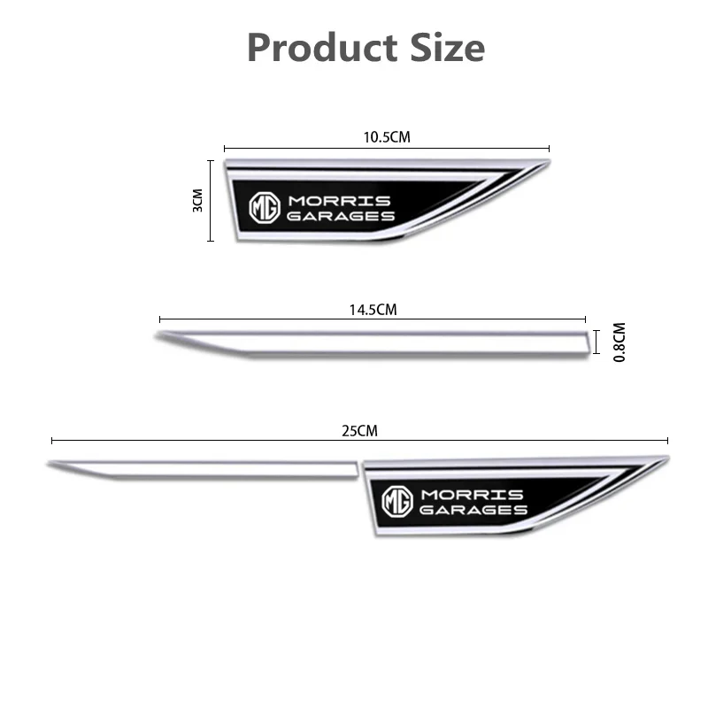 Waterproof MG Wing Shape Side Emblem Stickers Fender Decor For MG ZS EV HS EHS PHEV MG3 MG4 MG5 MG6 MG7 GT ZR RX5 RX8 ONE Cybers