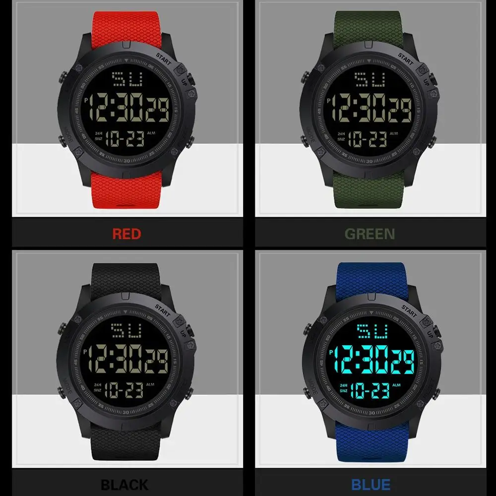 Reloj deportivo impermeable de esfera grande para hombre, reloj Digital Simple informal, pantalla LED multifuncional