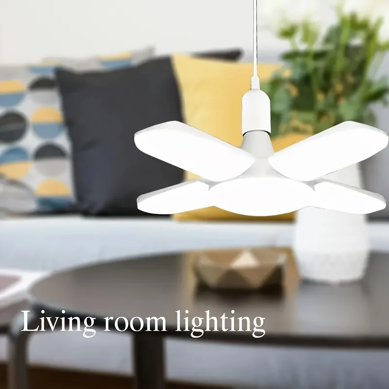 

Складная 4-стулковая светодиодная панель E27, ультраяркая, 6500K, энергосберегающая и без мерцания, для освещения склада в домашнем офисе