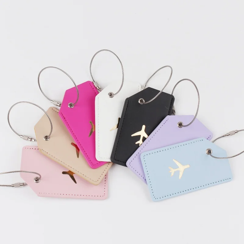 

10PCS Suitcase Tages Travel Luggage Tages Baggages Tages PU Leather Luggage Tages with Steel for Backpacks School Bag