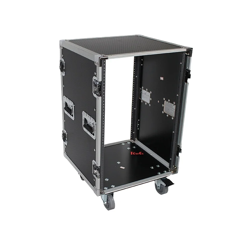 

16U Space Amp Rack Mount ATA Flight Case 18'' Depth With Casters