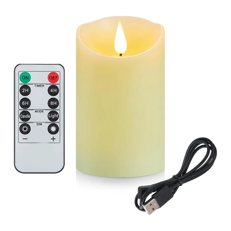 Velas sem chama ABKP-3 "X 7" com bateria recarregável, velas eletrônicas LED para casamento, Halloween, Natal