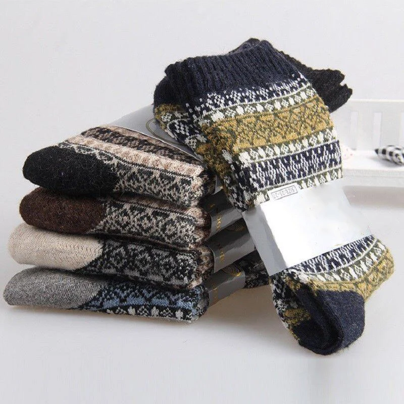 

1 пара термошерстяных кашемировых носков, мужские утепленные носки, повседневные удобные теплые зимние толстые носки Chaussette Homme sokken