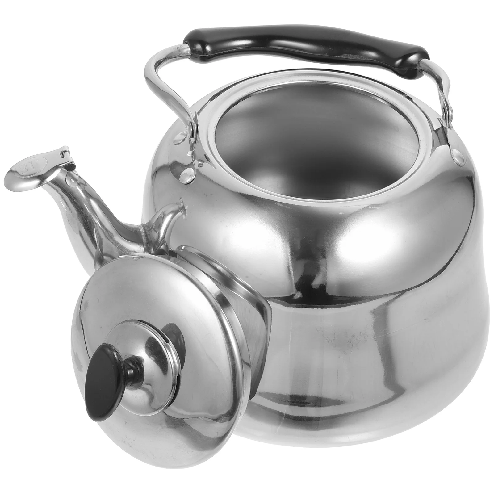 

1pc Large Capacity Whistling Kettle Stainless Steel Heat Resistant Insulated Handle Kitchen Stovetop Tea Coffee Pot Gas