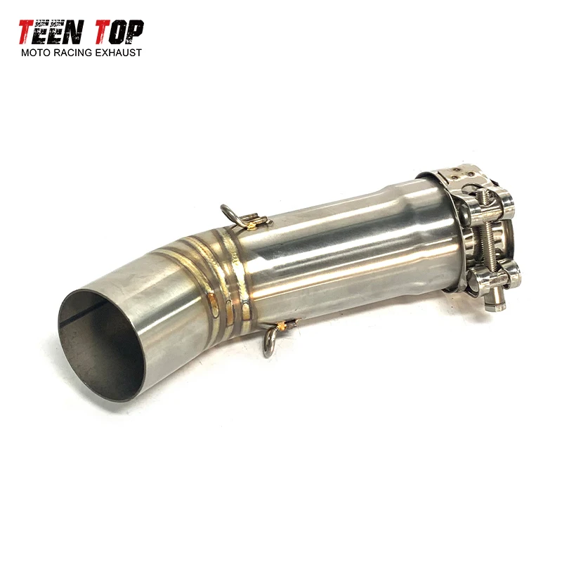 For Yamaha FZ8 FZ8N FZ800 Exhaust Middle Link Pipe 51mm Steel Motorcycle Muffler Connector Tube