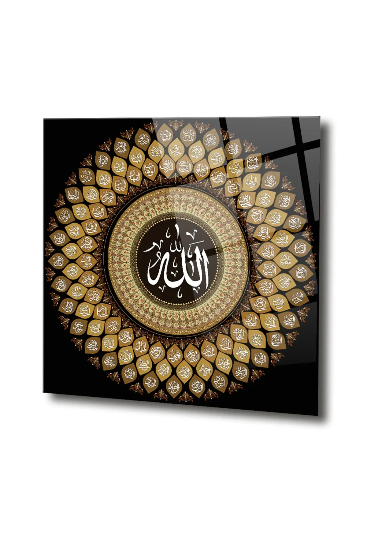 DOLBOVI Esma ul husna glass table, religious wall decoration, home decoration, islamic wall table