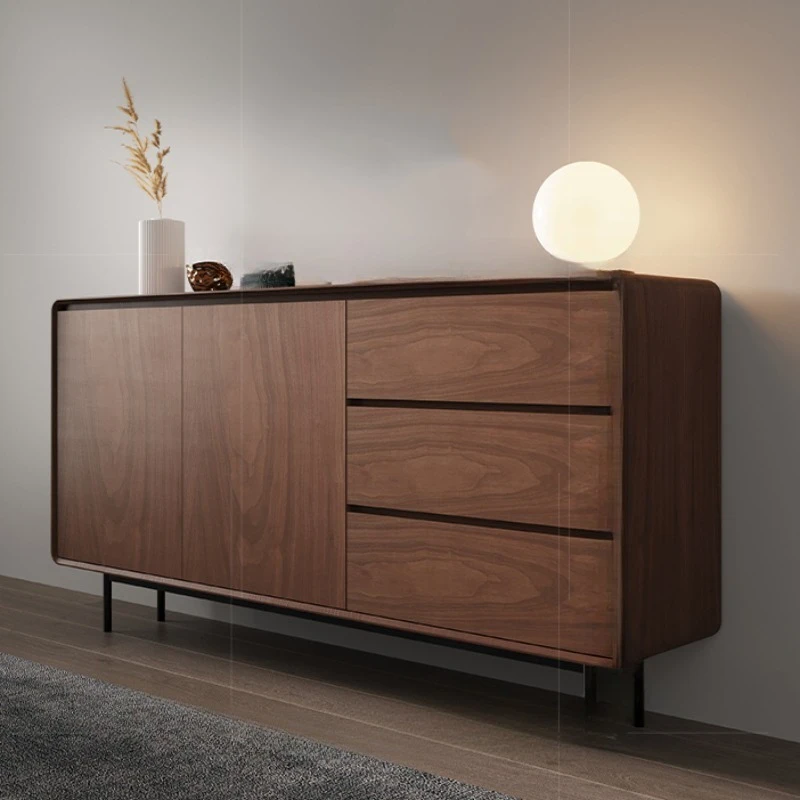 ตู้เก็บของไม้จริงสำหรับห้องนั่งเล่นสไตล์จีน ตู้เก็บของในครัว ตู้เก็บชา ดีไซน์เรียบง่าย จัดเก็บของได้ครบครันสำหรับบ้าน