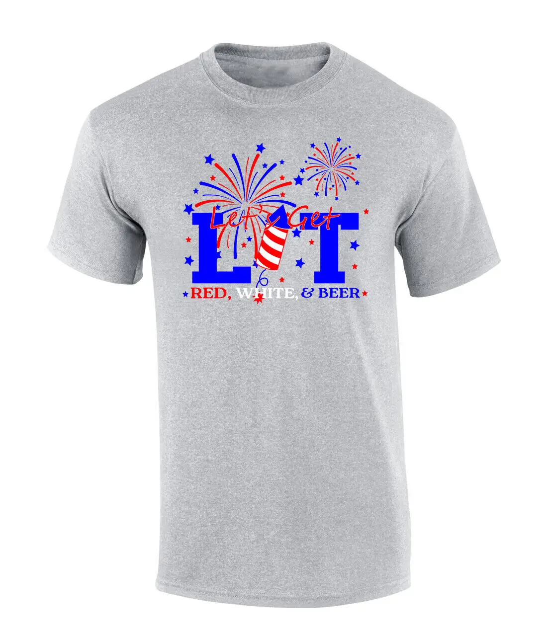 

Футболка Trenz Company Let's Get Lit Red White and Beer Funny