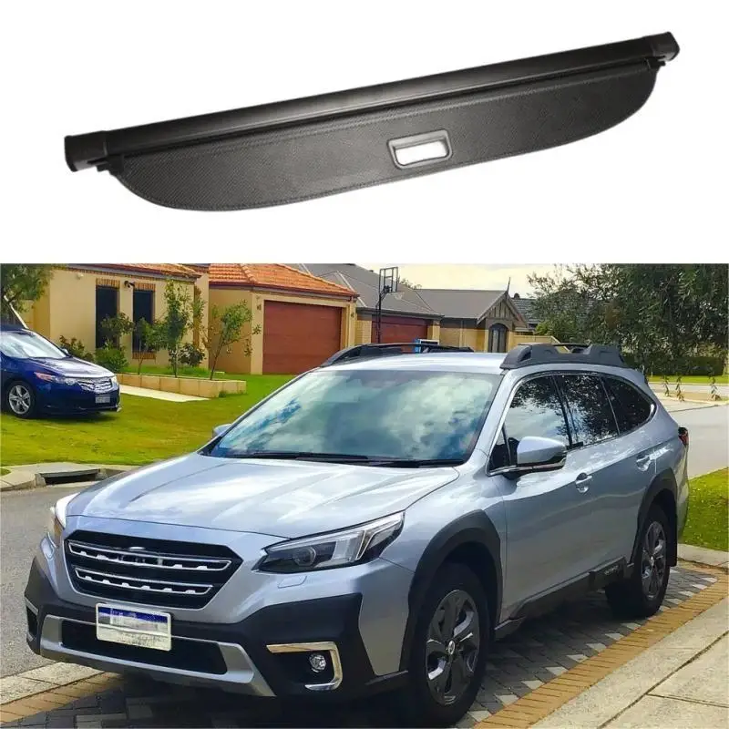 Black Canvas Rear Trunk Shade Retractable Cargo Cover for Subaru Outback 2020-2022