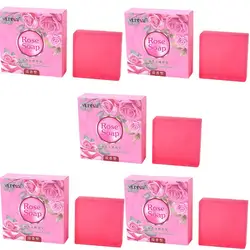 1-5Pcs Handmade Rose Essential Oil Soap Gently Moisturizing Treatment For Acne Smooth Nourish Skin Luxurious Bath Skin Care