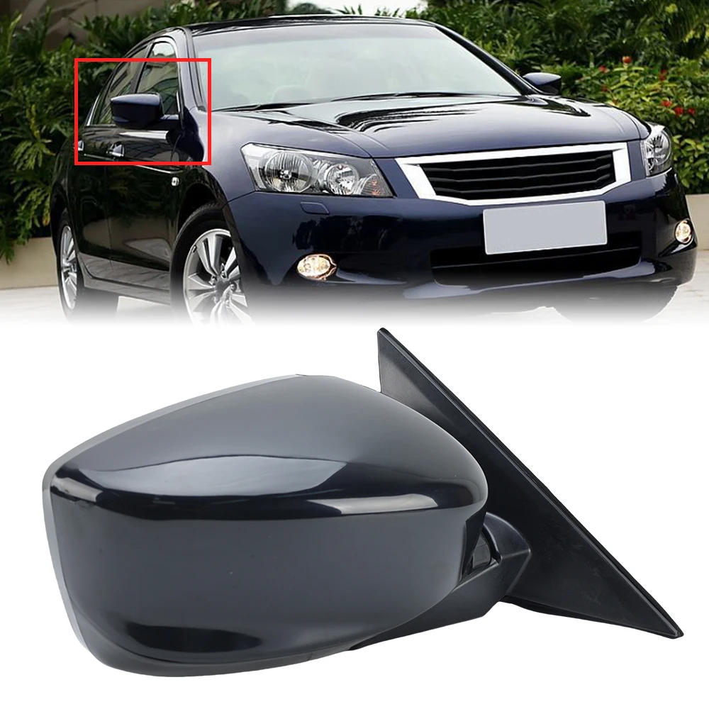 

Правое боковое зеркало заднего вида для Honda Accord 2008-2012, матовое черное, 3 контакта, электрическое, с ручным складыванием, аксессуар