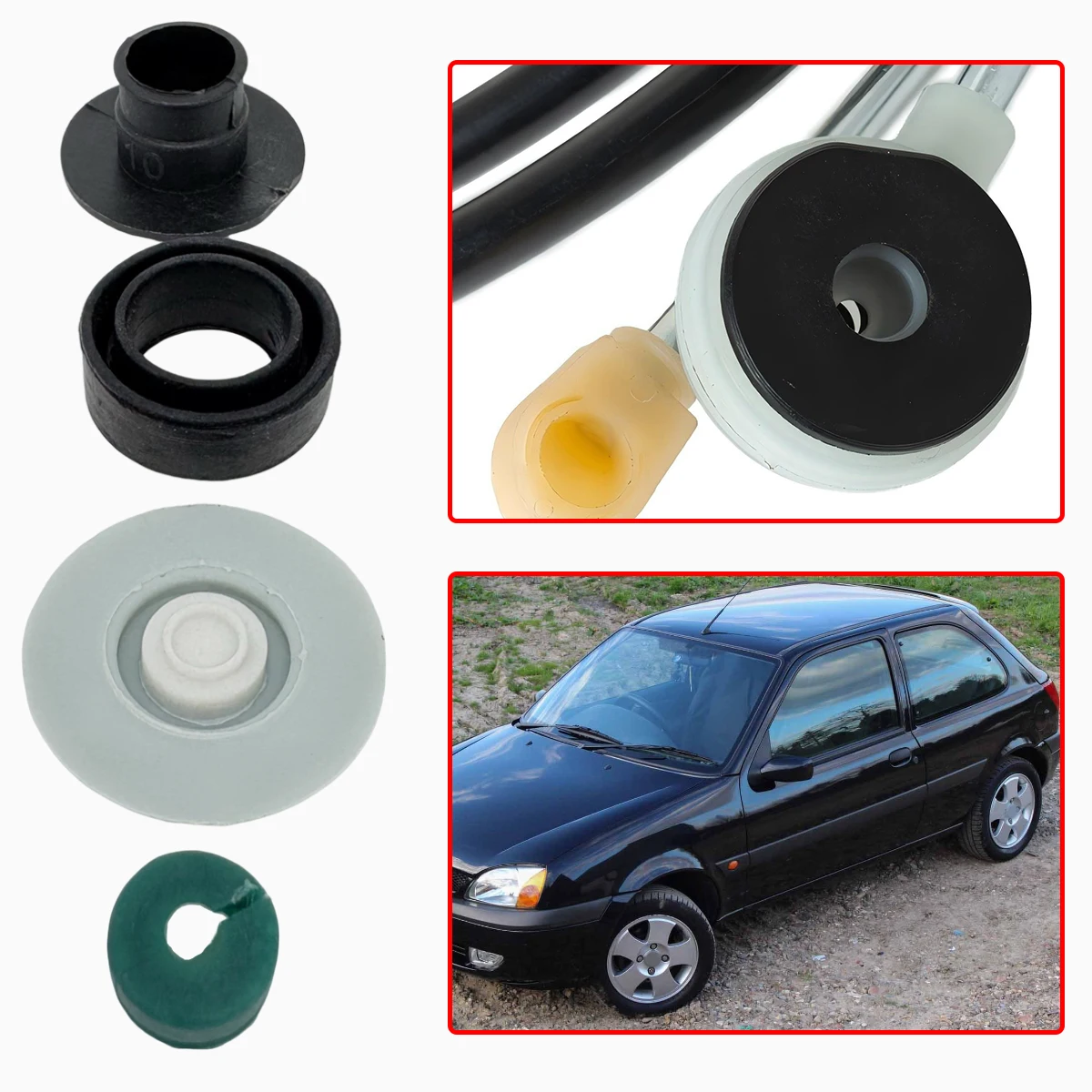 

For Ford Fiesta Mk5 2002-2010 Gearshift Cable Gearbox Control Bushing MT Shifter Lever Selector Linkage End Rod Replacement Kit