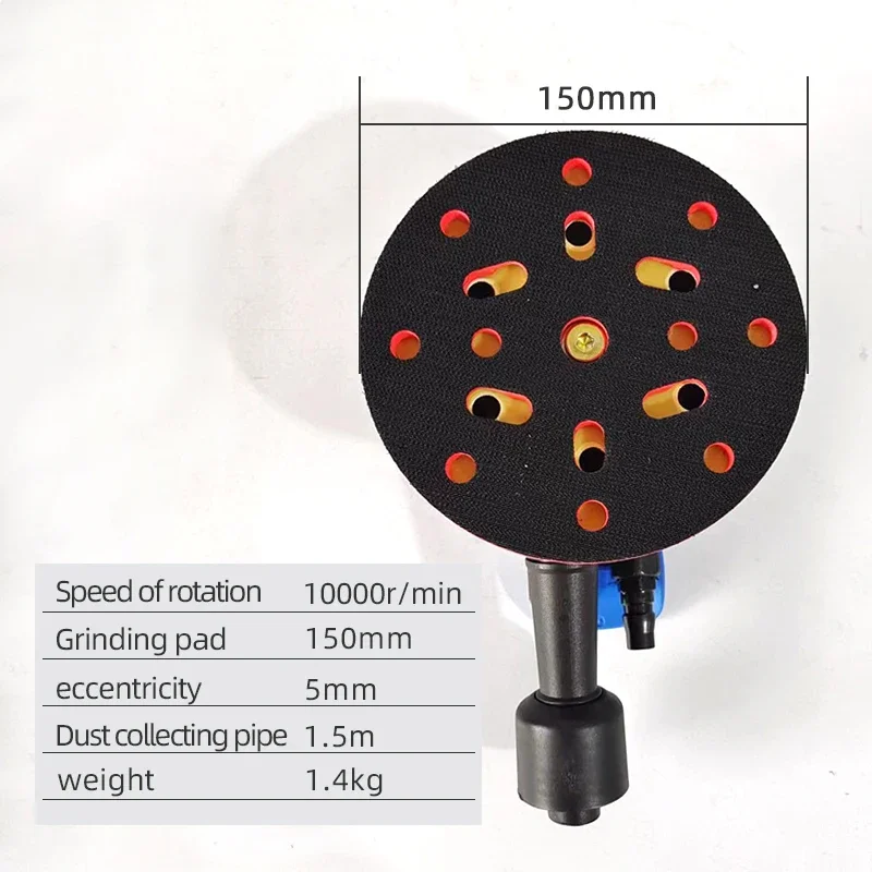 

6 Inch Pneumatic Sander Industrial Grade Car Paint Putty Dry Grinder Polishing Beauty Sandpaper Machine for Grinding Tools