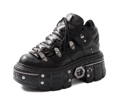 2024 New Dark Platform Women's Heavy Metal Personality Goth Punk Boots Men Sneakers Women Shoes