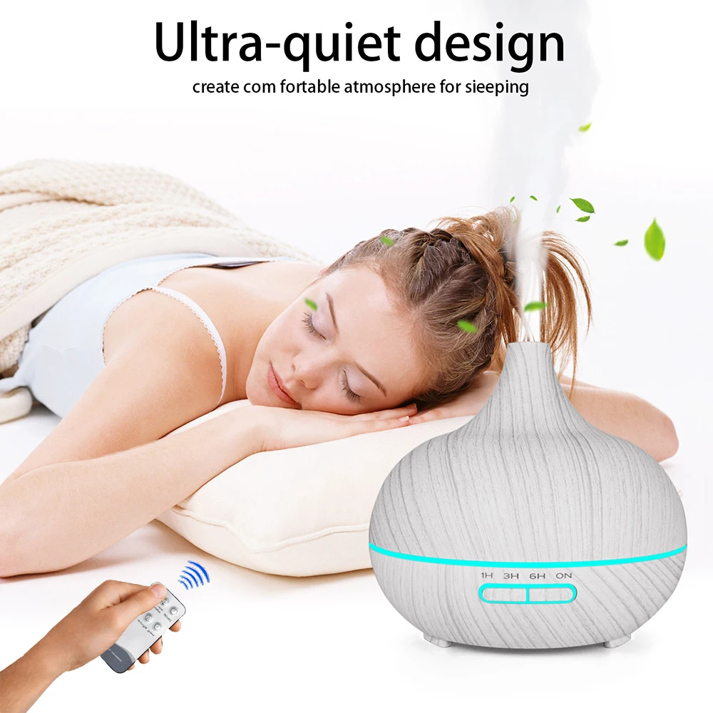 Aroma Diffuser Essential Oil Diffusor Air Humidifier Ultrasonic Remote Control 7 Color LED Lamp Mist Maker For Home 300ml 500ml