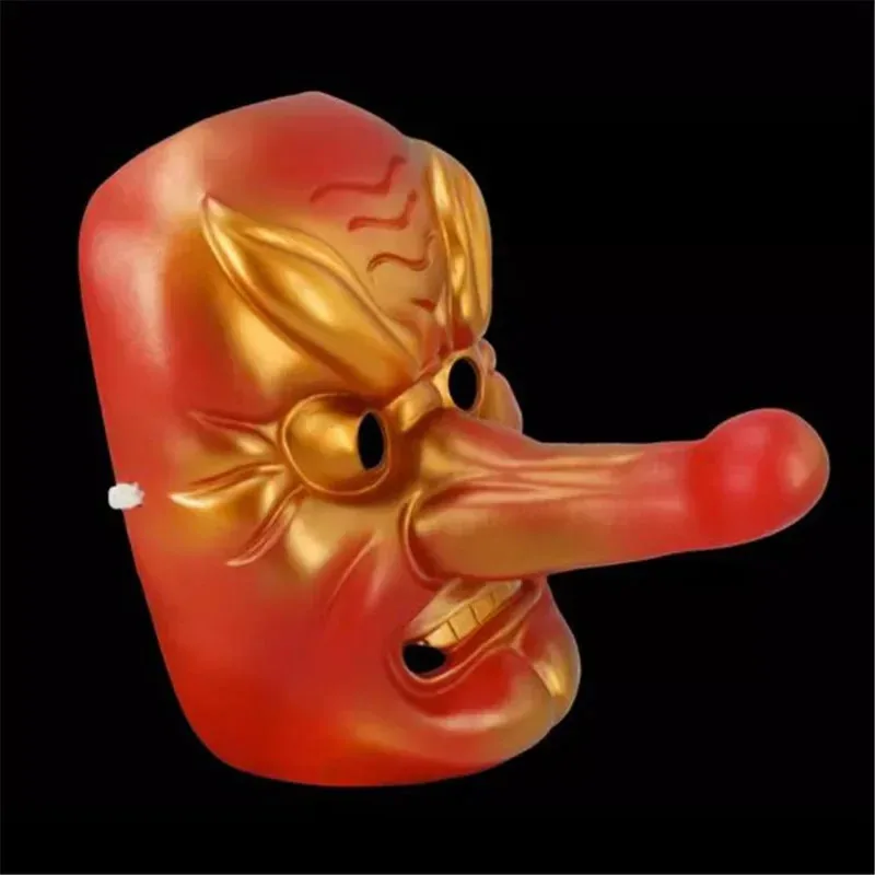 

aa69Новый косплей Kimetsu No Yaiba Urokodaki Sakonji Red Resin Tengu Mask Аниме аксессуары Хэллоуин реквизит Maks