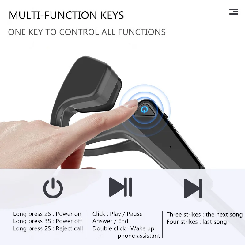 Xiaomi 2024 Bone Conduction Sports Headphones Wireless Earphone Bluetooth-Compatible Headset Hands-free with Mic For Running