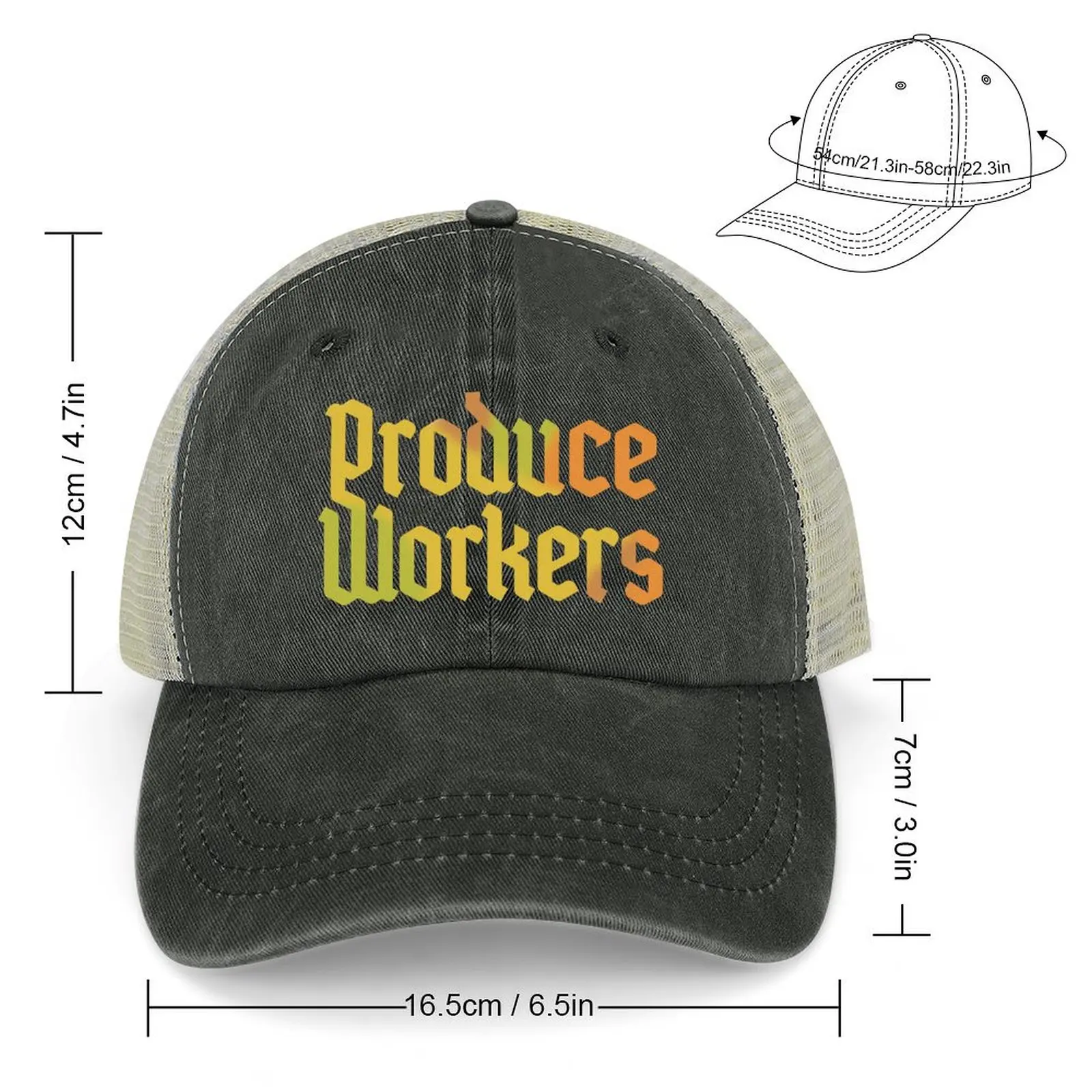 Produce Workers Logo Cowboy Hat Gentleman Hat Beach Outing party Hat Man Women's