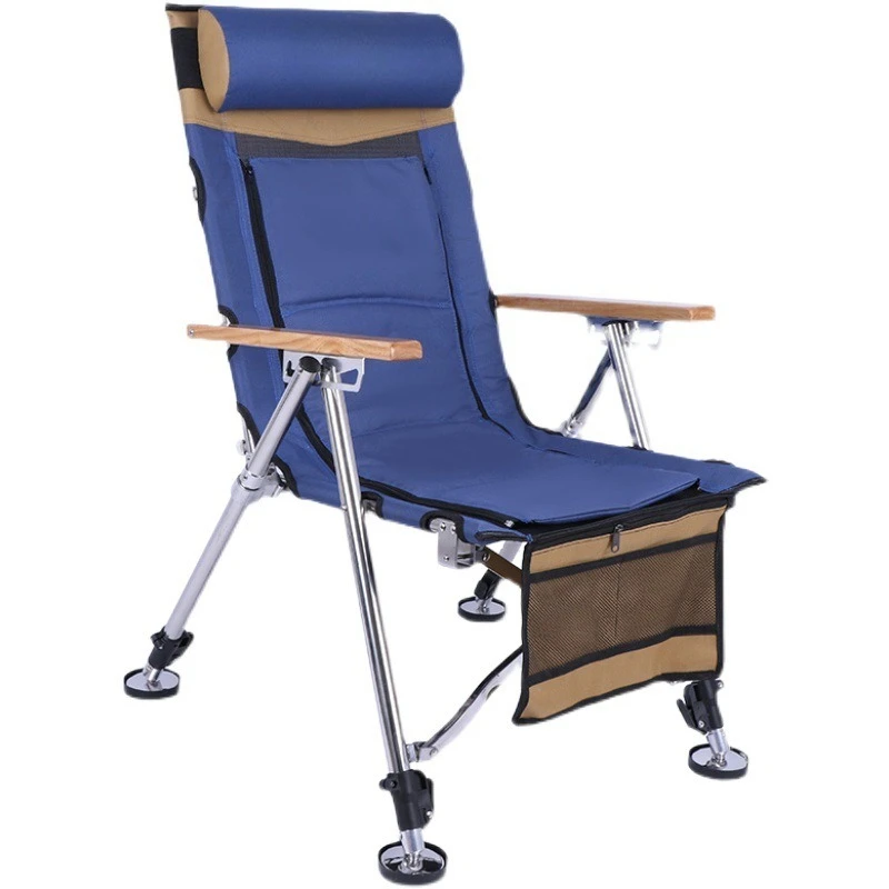 

Portable folding fishing chair, multi-function, stainless steel raft fishing chair