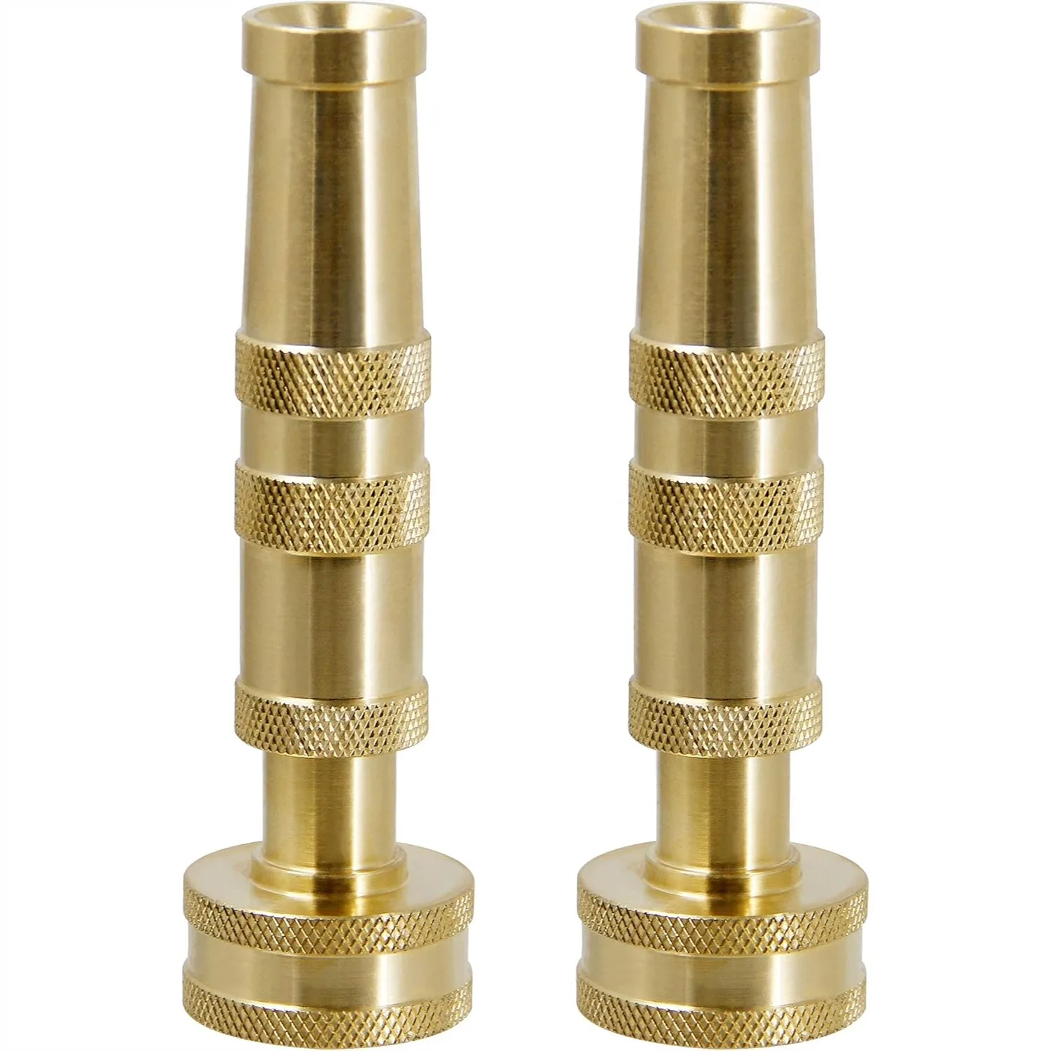 

Brass Hose Nozzle, Heavy-Duty Adjustable Twist Design for Easy Water Control, 2-Pack (4") - Durable and Convenient