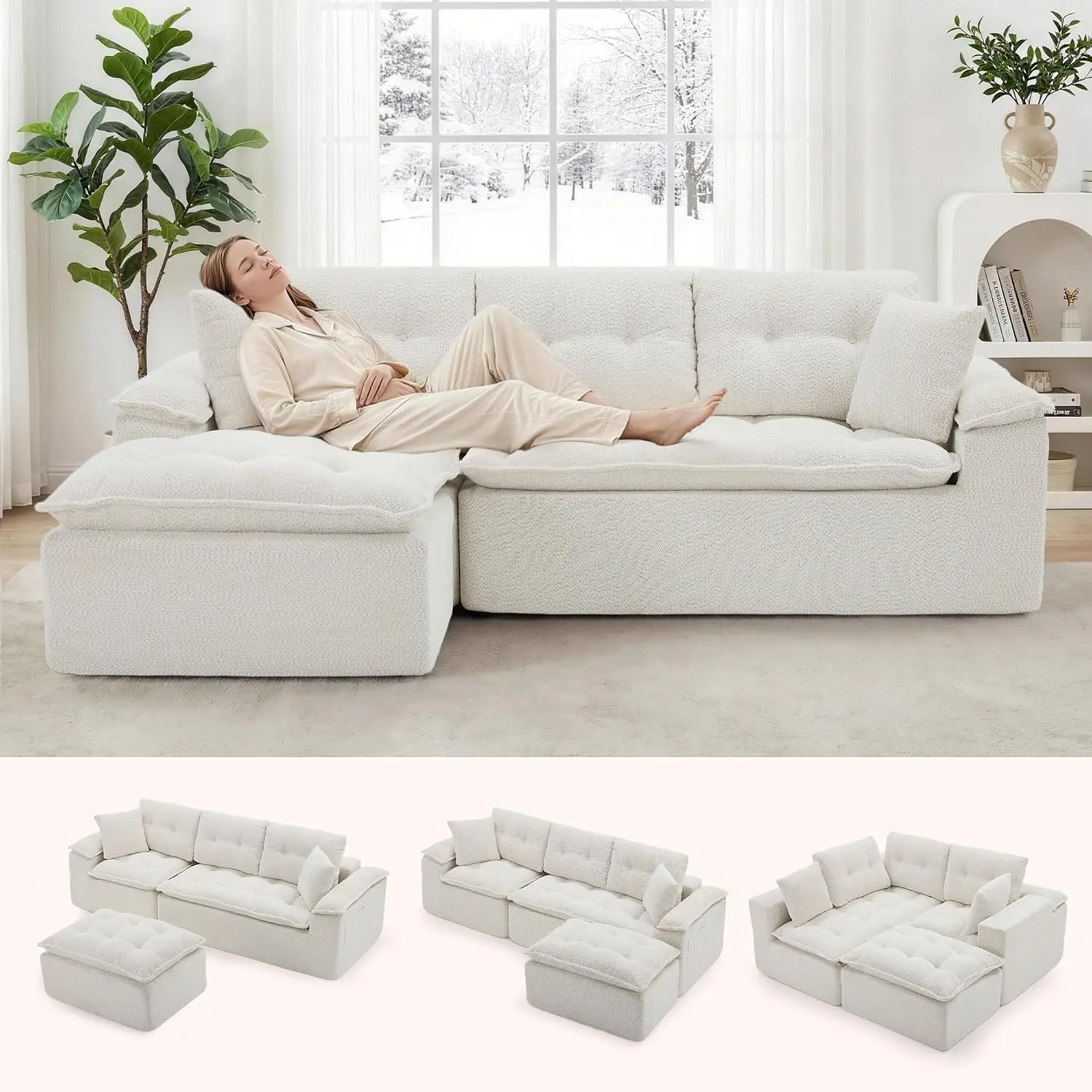 Modular Sectional Sofa with Ottoman, 110