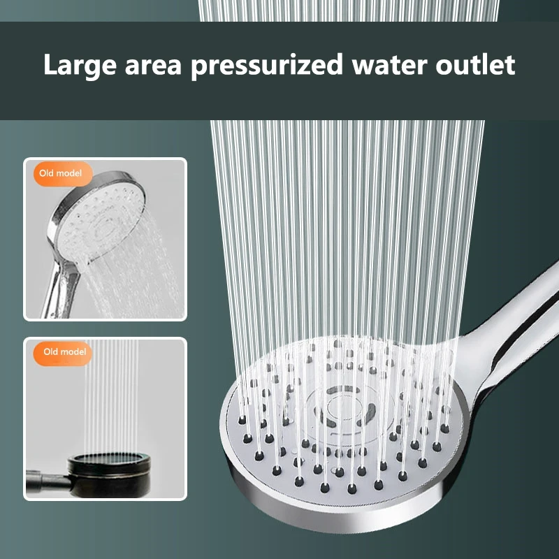 

5-режимная насадка для душа с повышением давления, регулируемая многофункциональная насадка для душа, большая насадка для душа с водой, массажный аксессуар для ванной комнаты