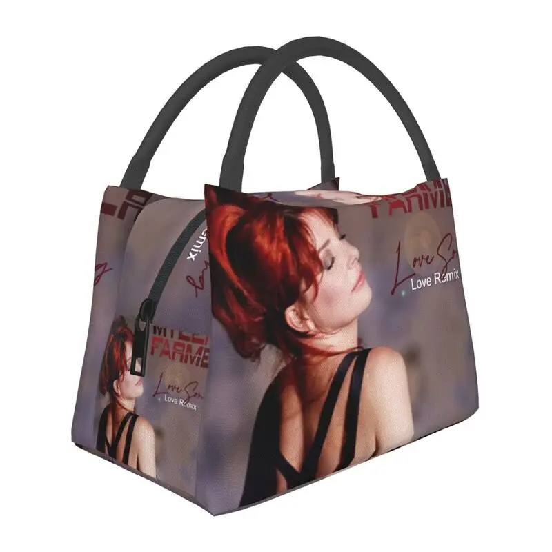 

Beautiful Mylene Farmer Insulated Lunch Bag for Camping Travel French Singer Leakproof Cooler Thermal Bento Box Women