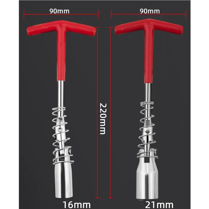 Auto Spark Plug Socket Wrench Repair Tool T Bar Spark Plug Installer Removal Spanner 21mm 16mm 14mm Spanner Sockets Accessories