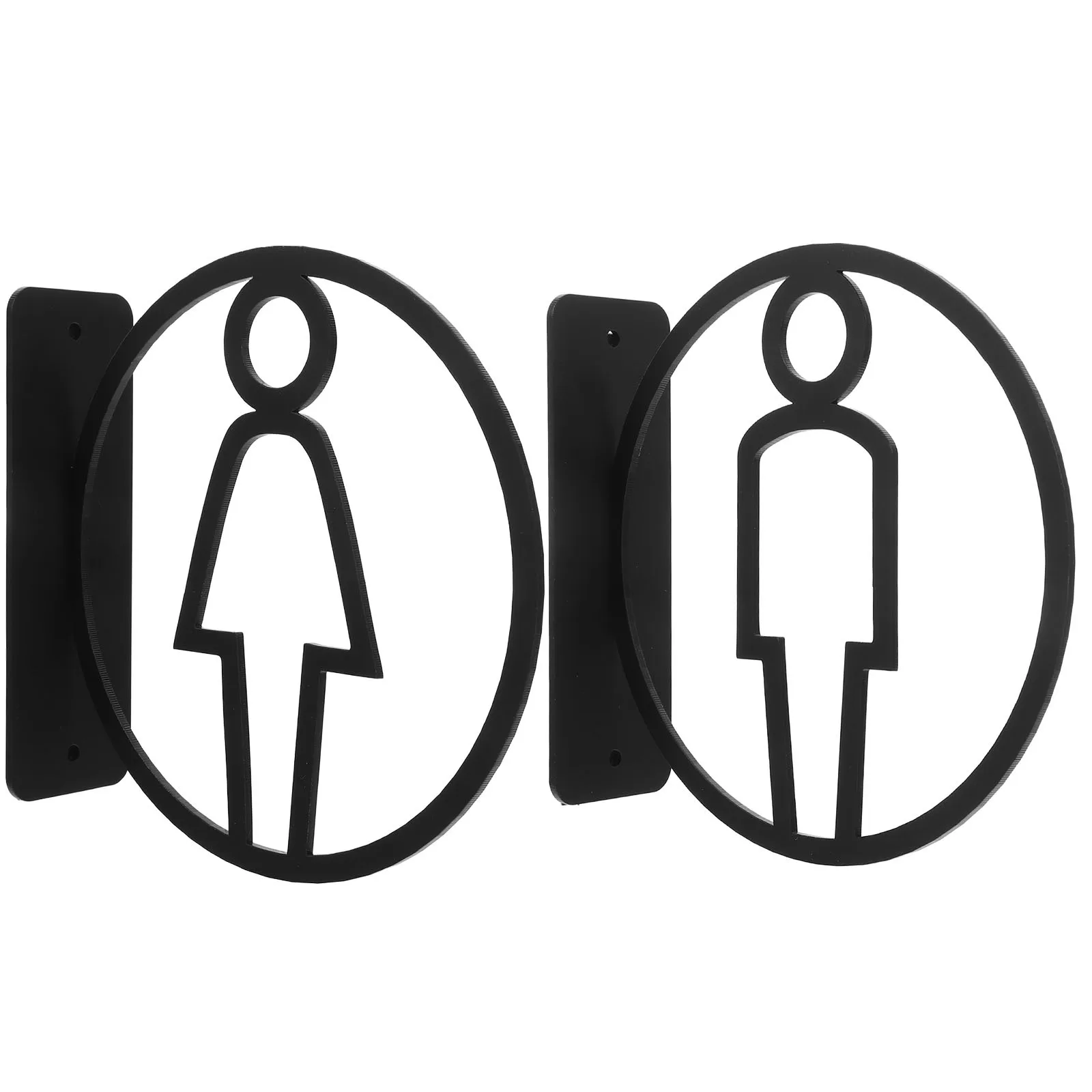 

2Pcs Double-Sided Acrylic Toilet Bathroom Wc Restroom Signs for Men Women Wall Mount Door Plaque Office Restaurant Public