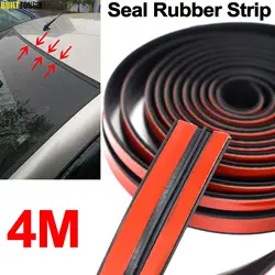 4m Universal Rubber Car Seal Strip Sticker Weatherstrip Window Roof Windshield Waterproof Dustproof Noise Insulation Protector