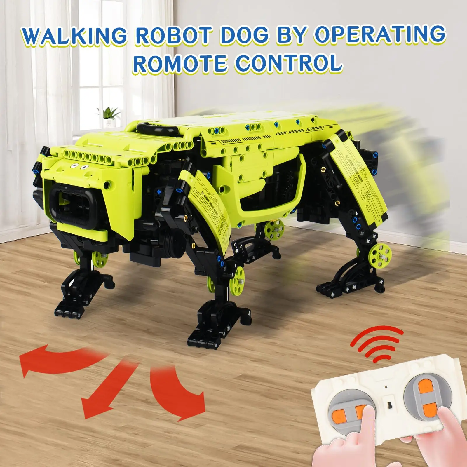Kit de briques de chien qui marche avec télécommande technique, jouets robots, blocs de construction de chien Alpha, cadeaux pour garçons adultes