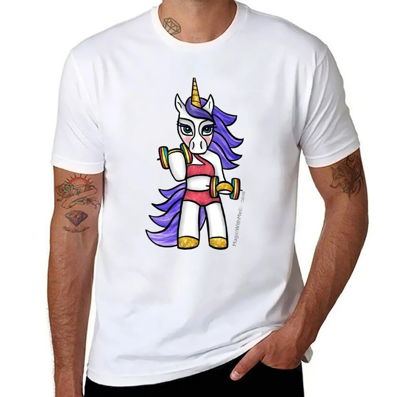 

Weightlifting Unicorn - Sport-icorns Active Unicorns illustration series T-Shirt funny t shirts cotton T-Shirt