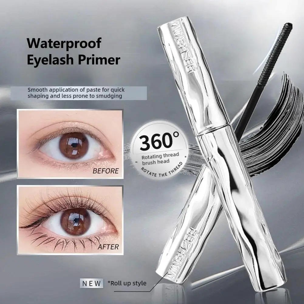 Mascara per ciglia Mascara in fibra di seta impermeabile Nero Estensioni per ciglia arricciate lunghe Cosmetici per il trucco degli occhi non agglomeranti