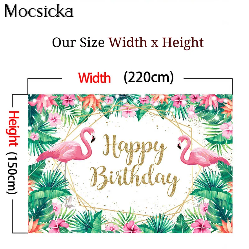 Różowe flamingi dziewczyna 1 urodziny fotografia tła tropikalna zieleń liść kwiat fotografia tło ananas rekwizyty fotograficzne