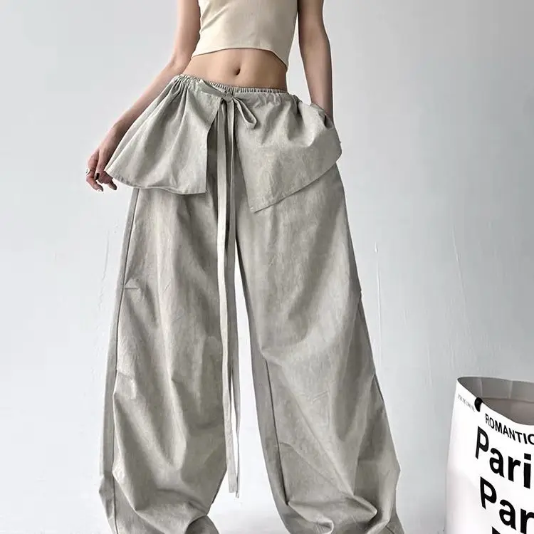 

Large Pocket Machete Cargo Jeans Women's Winter New Loose High Street Mopping Casual Trousers Fashion