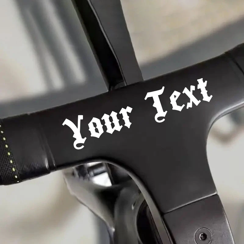 1 قطعة نص مخصص الارتفاع 3.5 سنتيمتر شخصية دراجة ملصق ذاتية اللصق DIY بها بنفسك الطريق الدراجة العلوي أنبوب الإطار المقود خوذة