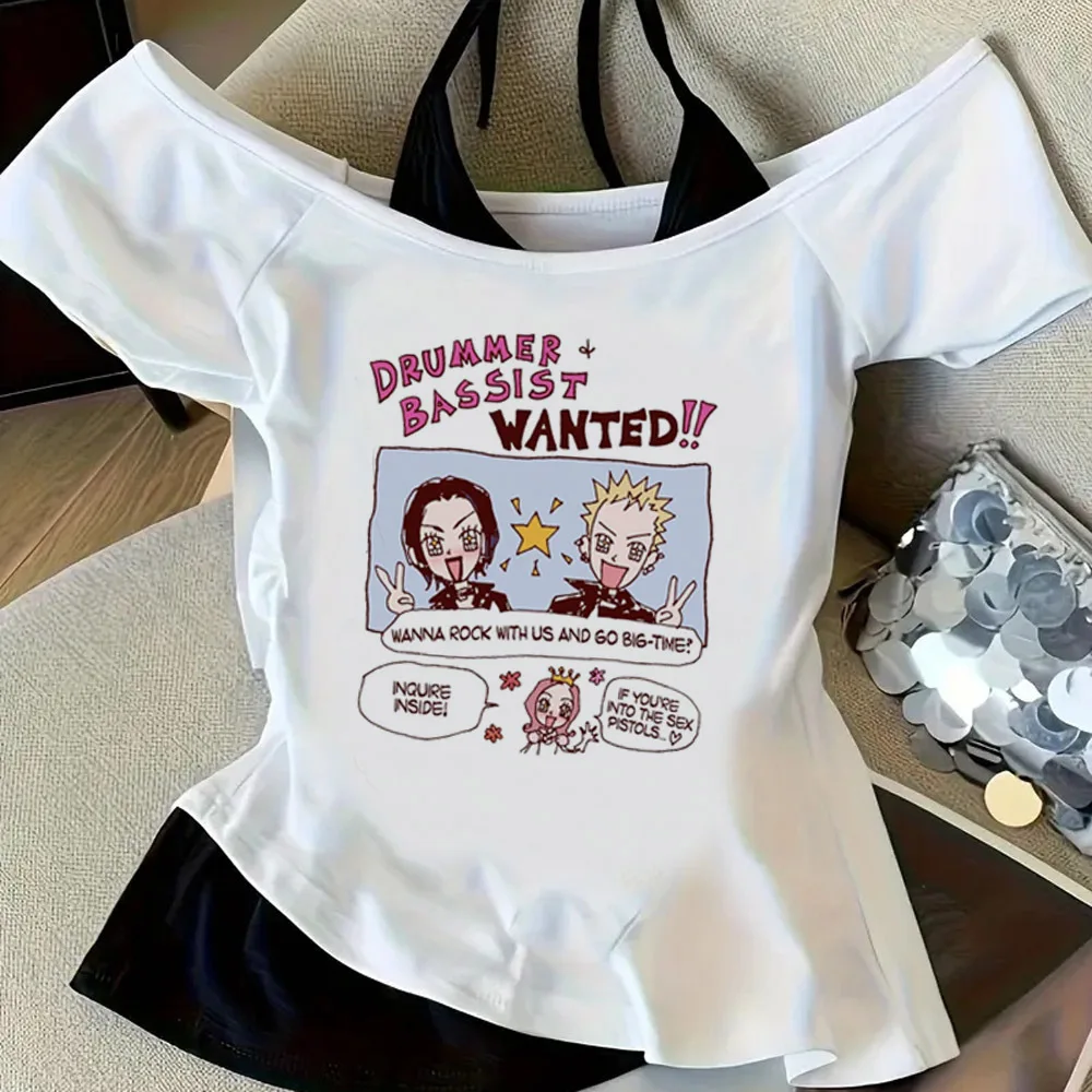 Nana Anime crop top shoujo y2k gyaru emo cutecore scene  t-shirt cutecore anime party vintage cheap view 2