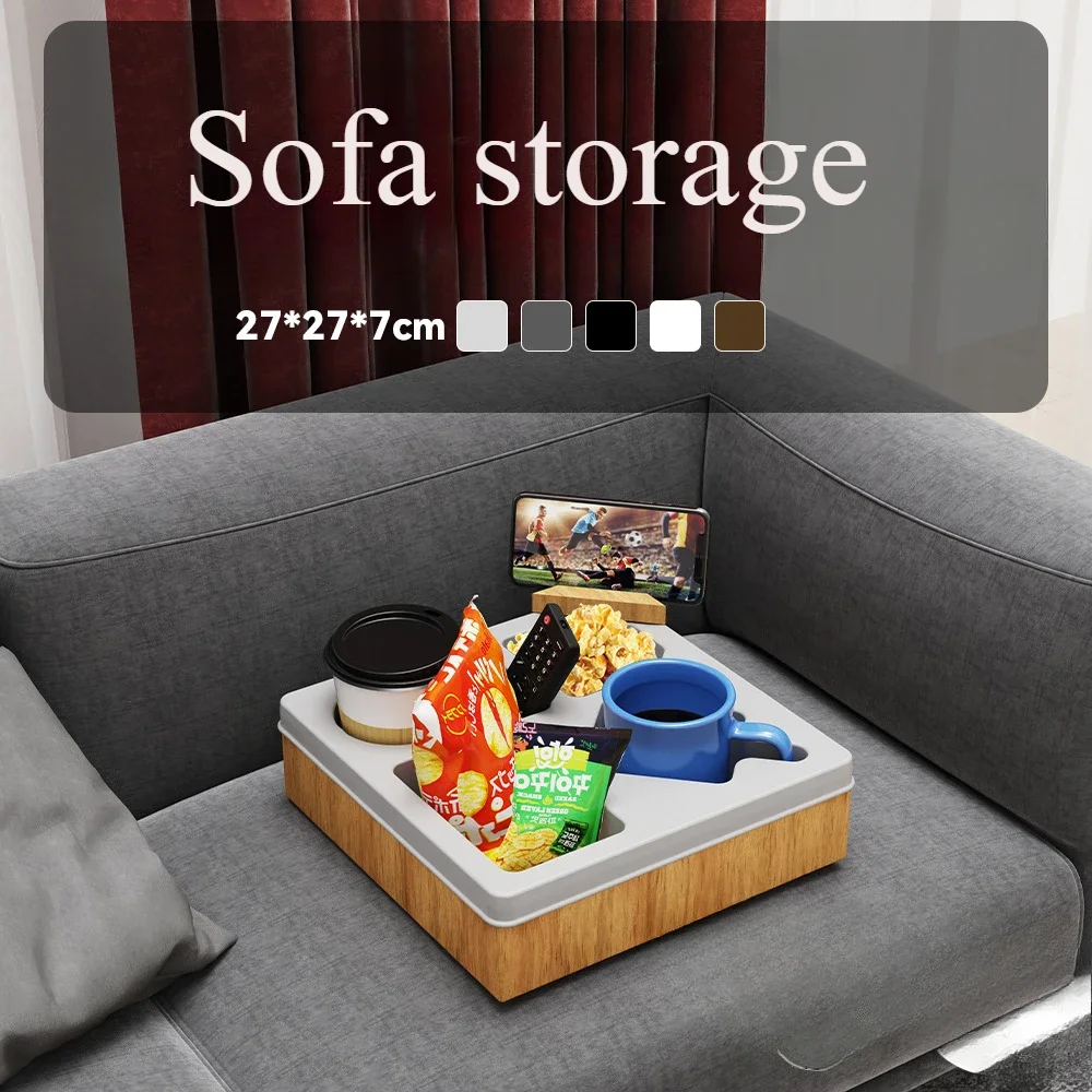 

Multi Functional Sofa Storage Box Portable and Rotatable Silicone Coaster Tray Removable Essential for Leisure and Entertainment