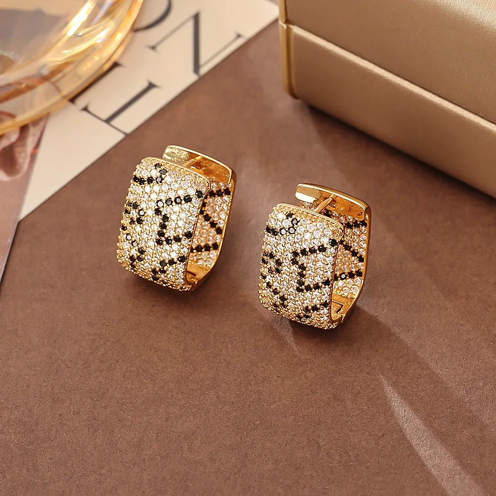 

Fashionable light luxury earrings, high-end temperament, zircon earrings, niche design, cold style exquisite earrings
