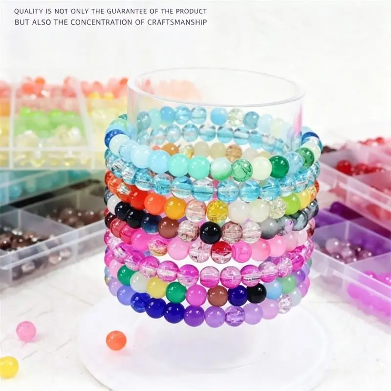 Bracelet DIY Beads 6mm Loose Beads Bracelet Jewelry Accessories Glass Beads Full Set Bracelets Necklaces Keychain Craft
