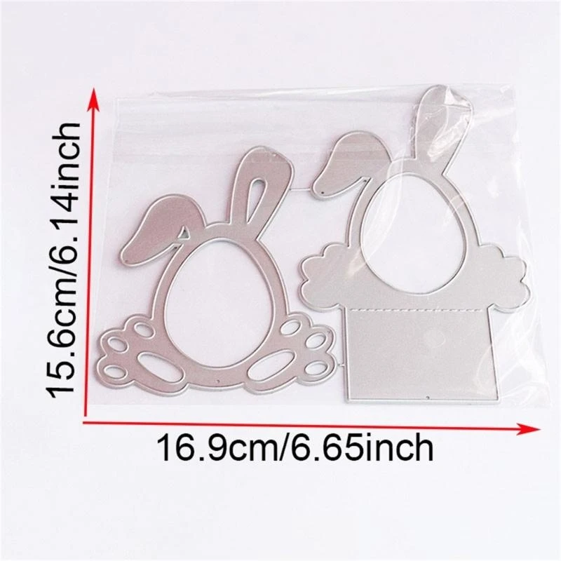 R1WA Rabbits Eggs Box Die Cut Metal Embossing Templates Carbon Steel Cutting Dies for Card Making Scrapbooking Packaging