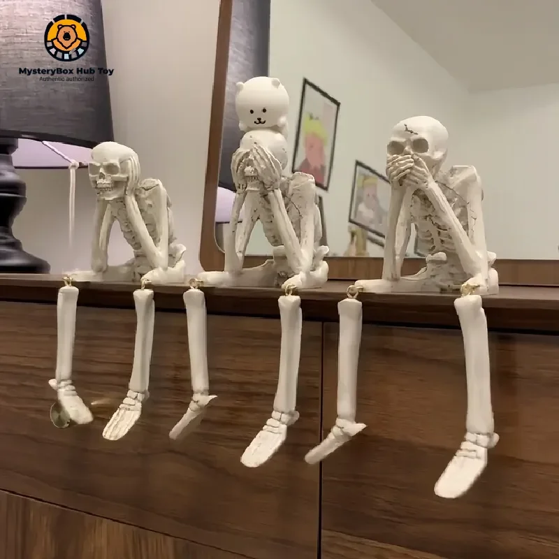 

Halloween Easter Gift Funny Skeleton Man Office Desk Decoration Station Healing Emotions Small Ornaments For Boys Birthday Gift