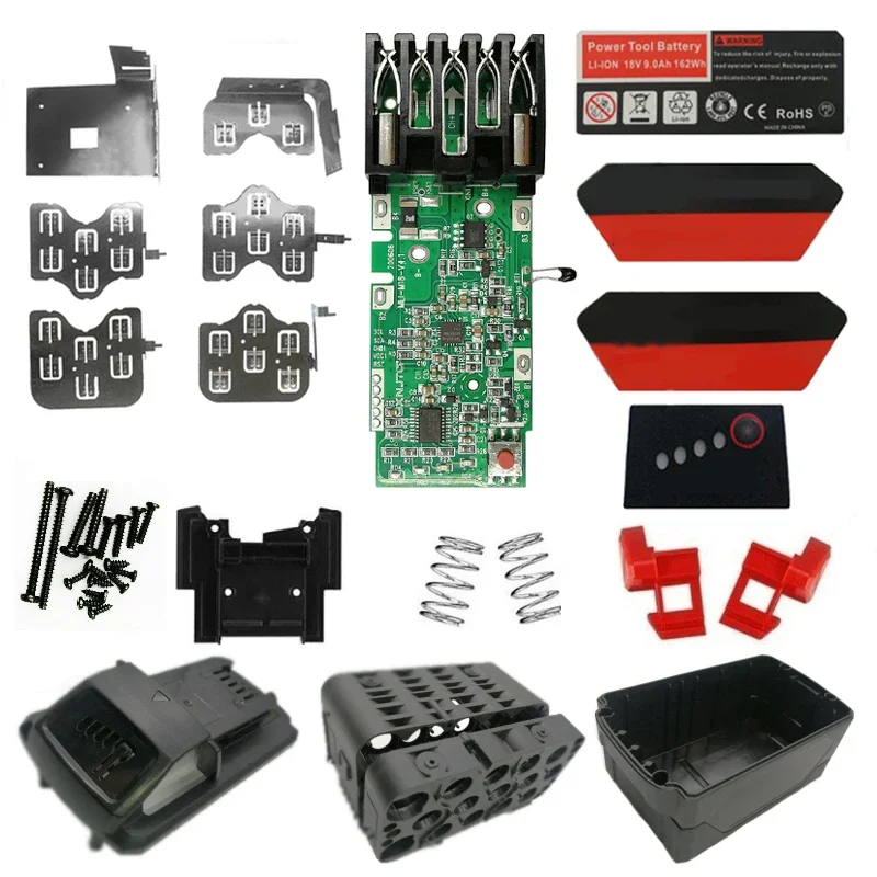 Imagem -02 - Placa de Circuito Shell Box para Milwaukee 18v 9.0ah Li-ion Bateria Caixa de Plástico Pcb Proteção de Carregamento Caixas Etiqueta Etiqueta