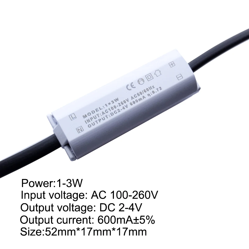 LED Power Supply DC 2-4V Transformer Switch Driver Output current 600mA Adapter For desk lamp AC110V-220V Led Driver 1Wto3W
