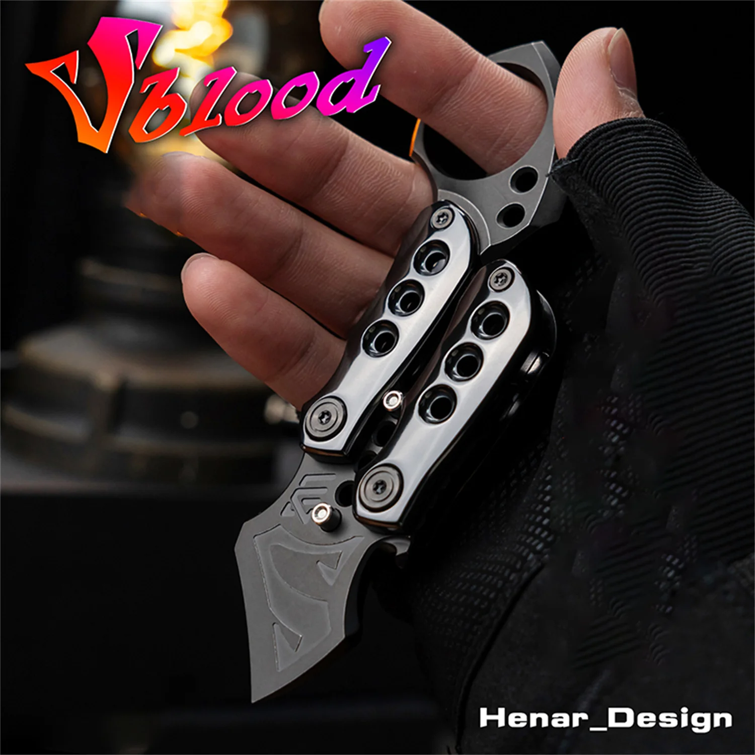 WANWU EDC Vblood Titanium alloy TC21 Compact Utility Knife Outdoor Crowbar Multifunctional Tool Bottle Opener