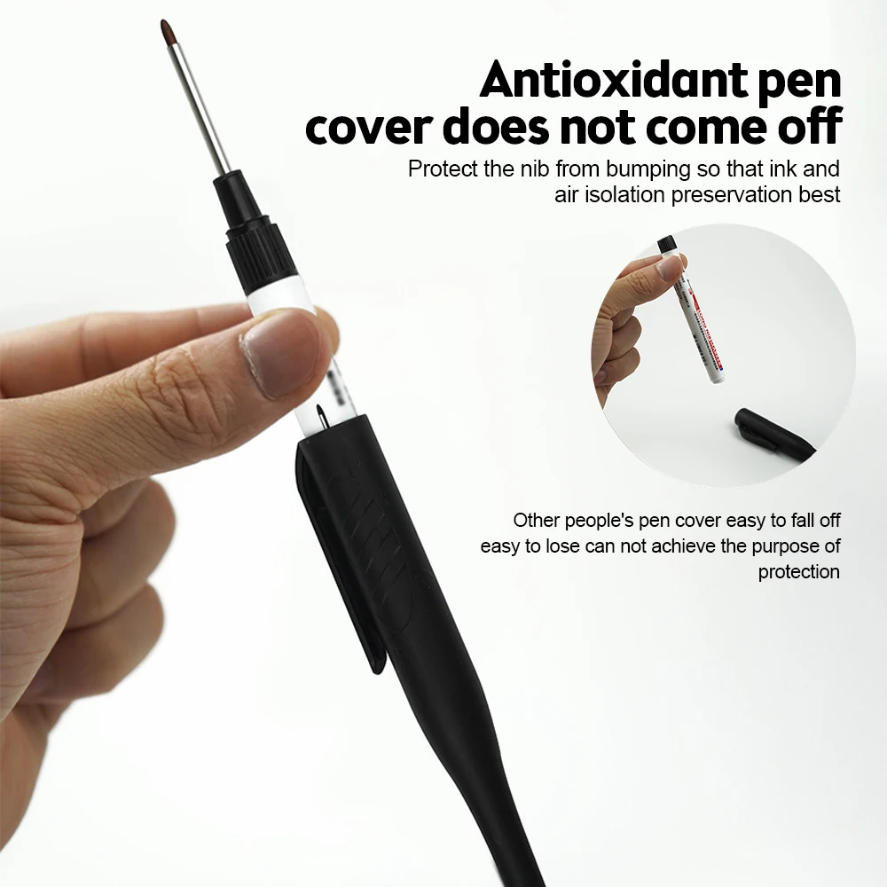 32mm de usos múltiples de cabeza larga marcadores de la pluma de agujero profundo rotuladores para carpintería azulejo decoración rojo/negro/azul/tinta verde