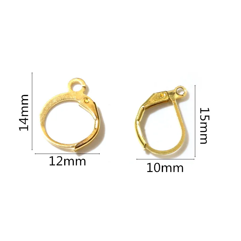 30-50pcs/lot Gold Silver French Lever Earring Hooks Wire Settings Base Hoops Earrings For DIY Jewelry Making Supplies Wholesale