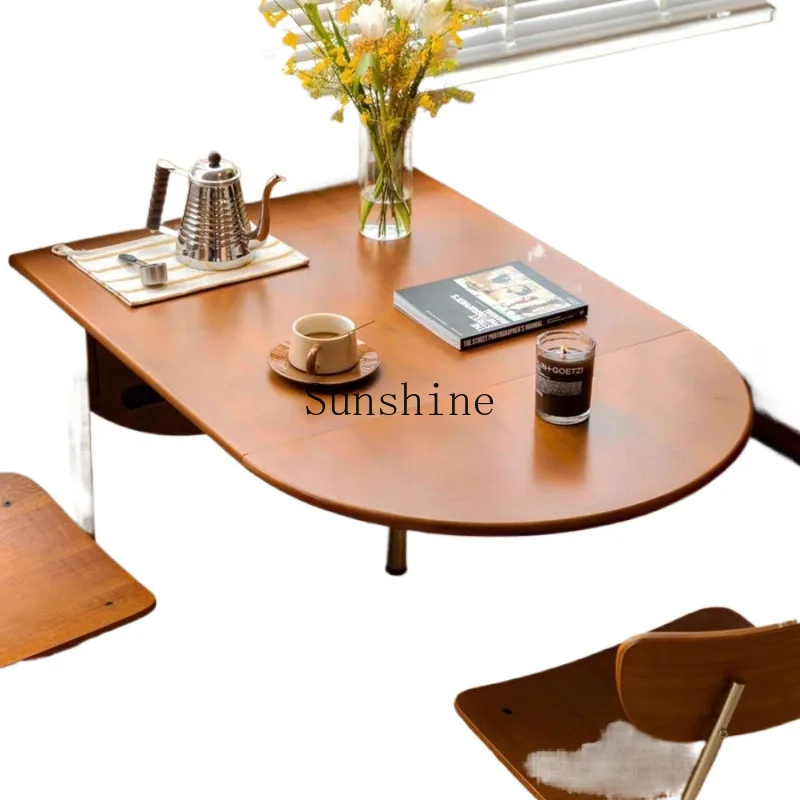 شقة منزلية صغيرة قديمة من الفولاذ المقاوم للصدأ قابلة للسحب وطاولة طعام وكرسي #6